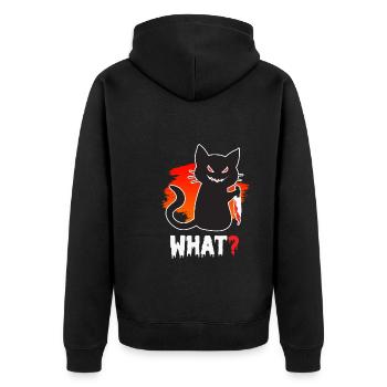 Chat tueur Halloween - Veste à capuche bio Premium Unisexe - noir - Dos - Nico (187cm)