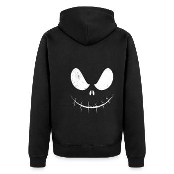Masque de crâne Halloween - Veste à capuche bio Premium Unisexe - noir - Dos - Nico (187cm)