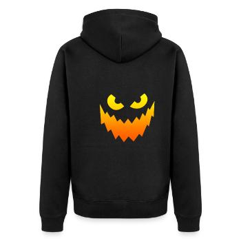 Grusel Maske Halloween Party - Unisex Premium Bio Zip Hoodie - Schwarz - Hinten - Nico (187cm)