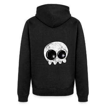 Kleine Gespenst Halloween - Unisex Premium Bio Zip Hoodie - Schwarz - Hinten - Nico (187cm)