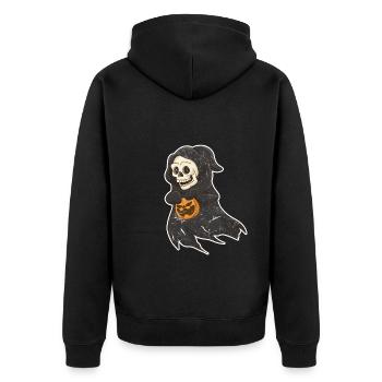 Bone Face Sorcière d’Halloween - Veste à capuche bio Premium Unisexe - noir - Dos - Nico (187cm)