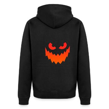 Grusel Maske Halloween Party - Unisex Premium Bio Zip Hoodie - Schwarz - Hinten - Nico (187cm)