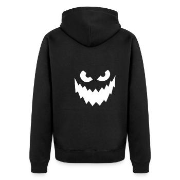 Creepy Mask Halloween Party - Unisex Premium Organic Zip Hoodie - black - Back - Nico (187cm)