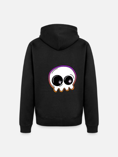 Petit fantôme Halloween - Veste à capuche bio Premium Unisexe - noir