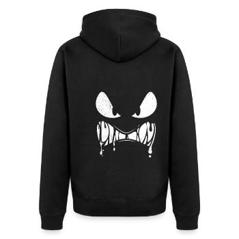 Monster Mask Halloween - Unisex Premium Organic Zip Hoodie - black - Back - Nico (187cm)