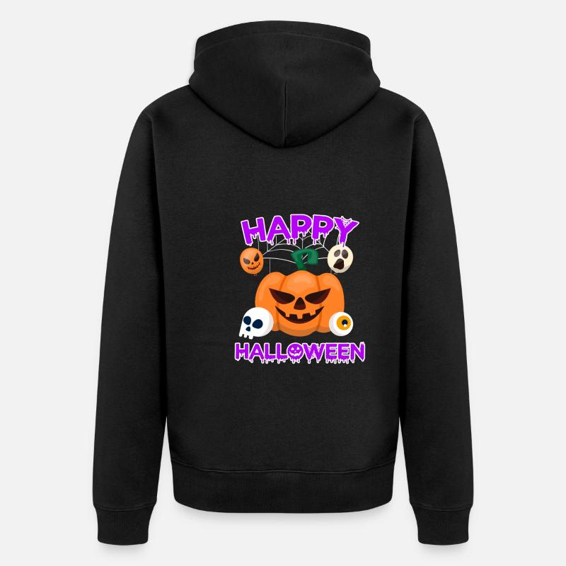Joyeux Halloween effrayant - Veste à capuche bio Premium Unisexe - noir