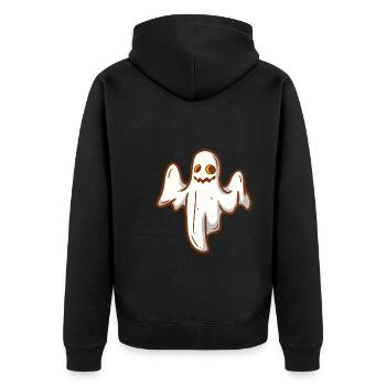 Geisterstunde Geist Halloween - Unisex Premium Bio Zip Hoodie - Schwarz - Hinten - Nico (187cm)