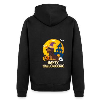 Joyeux chien teckel Halloween - Veste à capuche bio Premium Unisexe - noir - Dos - Nico (187cm)