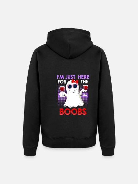 Ghosts Boo Bees Halloween - Unisex Premium Organic Zip Hoodie - black