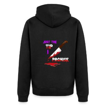 Serial Killer Knife Halloween - Unisex Premium Organic Zip Hoodie - black - Back - Nico (187cm)