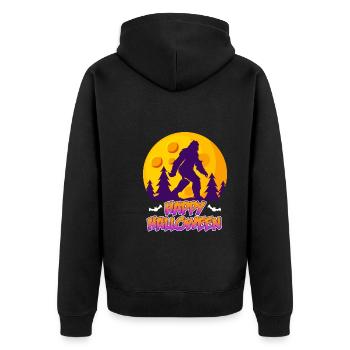 Happy Zombie Halloween - Unisex Premium Bio Zip Hoodie - Schwarz - Hinten - Nico (187cm)