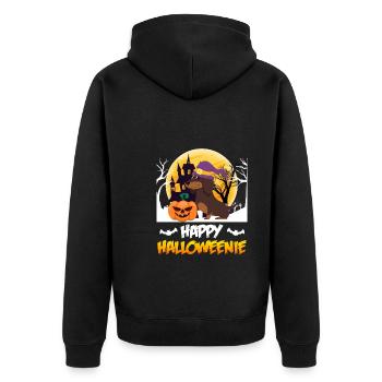 Joyeux chien teckel Halloween - Veste à capuche bio Premium Unisexe - noir - Dos - Nico (187cm)