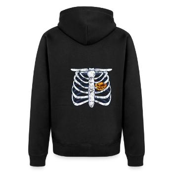 Kürbis Skelett Halloween - Unisex Premium Bio Zip Hoodie - Schwarz - Hinten - Nico (187cm)