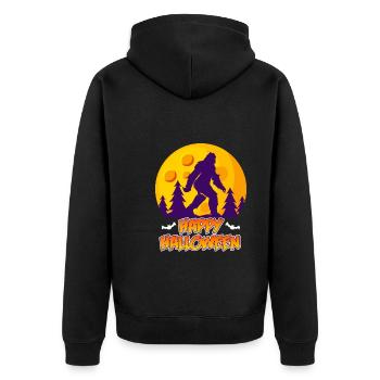 Happy Zombie Halloween - Unisex Premium Bio Zip Hoodie - Schwarz - Hinten - Nico (187cm)