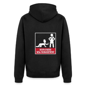 Ehemann Bräutigam Junggesellenabschied - Unisex Premium Bio Zip Hoodie - Schwarz - Hinten - Nico (187cm)