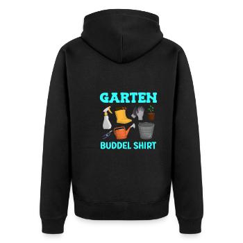 Garten Buddel Shirt Gartenarbeit - Unisex Premium Bio Zip Hoodie - Schwarz - Hinten - Nico (187cm)