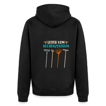 Gartenarbeit Gärtner Spruch - Unisex Premium Bio Zip Hoodie - Schwarz - Hinten - Nico (187cm)