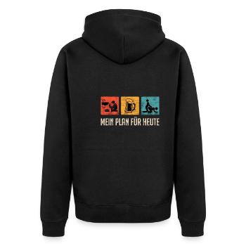 Klempner Männer Beruf Plan für heute bier und Frau - Unisex Premium Bio Zip Hoodie - Schwarz - Hinten - Nico (187cm)