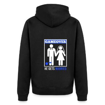 Game over - Mari Groom Jungesellenabschied - Veste à capuche bio Premium Unisexe - noir - Dos - Nico (187cm)