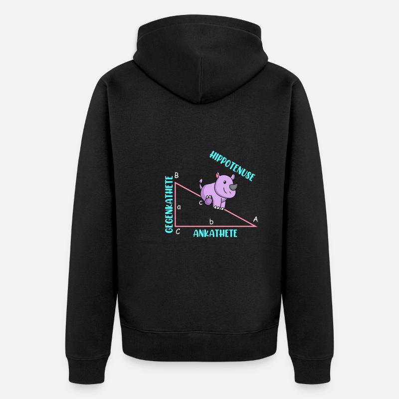 Mathématicien Professeur de mathématiques Hippotenuse - Veste à capuche bio Premium Unisexe - noir
