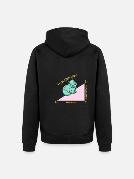 Math teacher mathematician Hippotenuse - Unisex Premium Organic Zip Hoodie - black