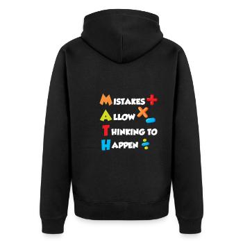 Mistakes allow Thinking to happen Mathematics - Unisex Premium Organic Zip Hoodie - black - Back - Nico (187cm)