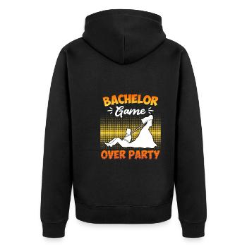 Game over - Jungesellenabschied Man Wedding - Veste à capuche bio Premium Unisexe - noir - Dos - Nico (187cm)