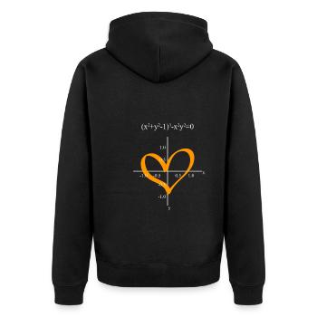Lustige Mathe Gleichung Herz Funktion - Unisex Premium Bio Zip Hoodie - Schwarz - Hinten - Nico (187cm)