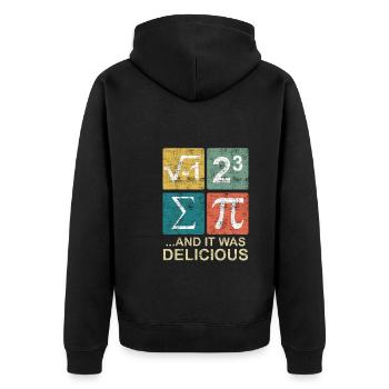 I ate some pie - Unisex Premium Bio Zip Hoodie - Schwarz - Hinten - Nico (187cm)