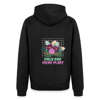 Nur noch eine Pflanze - Unisex Premium Bio Zip Hoodie - Schwarz - Hinten - Nico (187cm)