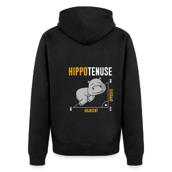 Nieldpferd Hippo Hippotenuse Algebra Mathelehrer - Unisex Premium Bio Zip Hoodie - Schwarz - Hinten - Nico (187cm)
