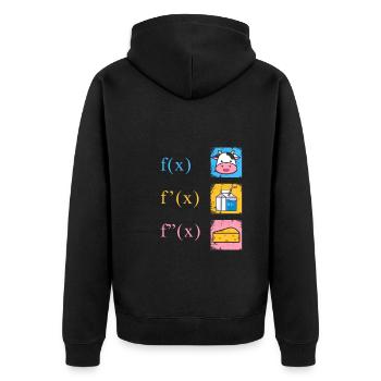 Math Derivation Cow Milk Cheese - Unisex Premium Organic Zip Hoodie - black - Back - Nico (187cm)