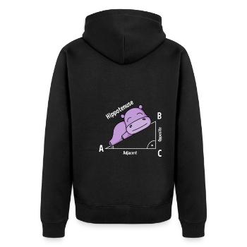 Professeur de mathématiques Hipotenuse Math - Veste à capuche bio Premium Unisexe - noir - Dos - Nico (187cm)