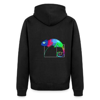 Fibonacci Tag Goldenes Ratio Mathe Chamäleon - Unisex Premium Bio Zip Hoodie - Schwarz - Hinten - Nico (187cm)