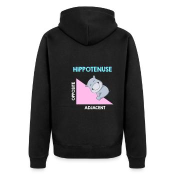 Analyse de l’algèbre d’Hippotenuse - Veste à capuche bio Premium Unisexe - noir - Dos - Nico (187cm)