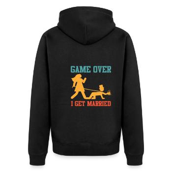 Game over - Jungesellenabschied Man Wedding - Veste à capuche bio Premium Unisexe - noir - Dos - Nico (187cm)
