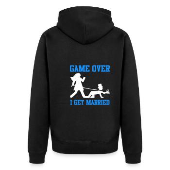 Game over - Jungesellenabschied Man Wedding - Veste à capuche bio Premium Unisexe - noir - Dos - Nico (187cm)