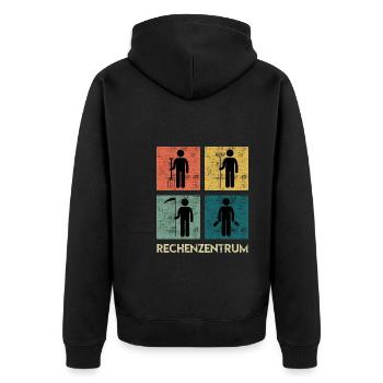 Rechenzentrum Garten Rechen Gärtner - Unisex Premium Bio Zip Hoodie - Schwarz - Hinten - Nico (187cm)