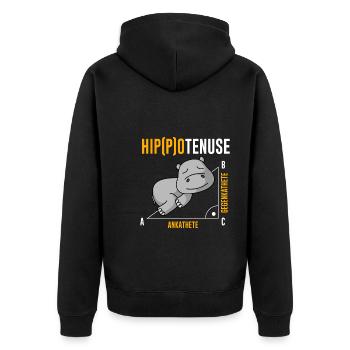 Nieldpferd Hippo Hippotenuse Algebra Mathelehrer - Unisex Premium Bio Zip Hoodie - Schwarz - Hinten - Nico (187cm)