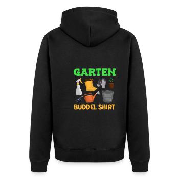 Garten Buddel Shirt Gartenarbeit - Unisex Premium Bio Zip Hoodie - Schwarz - Hinten - Nico (187cm)
