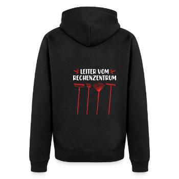 Gartenarbeit Gärtner Spruch - Unisex Premium Bio Zip Hoodie - Schwarz - Hinten - Nico (187cm)