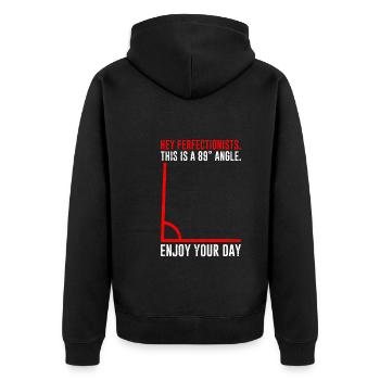 89° Winkel enjoy your Day Mathematiker - Unisex Premium Bio Zip Hoodie - Schwarz - Hinten - Nico (187cm)