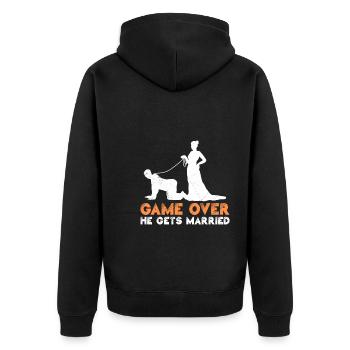 Game over - Bräutigam Jungesellenabschied - Veste à capuche bio Premium Unisexe - noir - Dos - Nico (187cm)