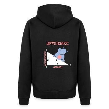 Mathématicien Hippotenuse Hippo Triangle - Veste à capuche bio Premium Unisexe - noir - Dos - Nico (187cm)