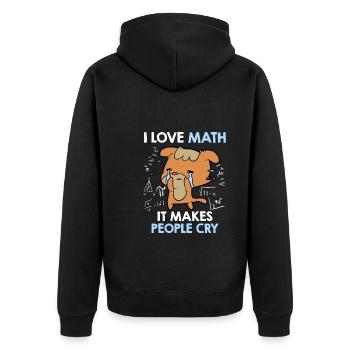 J’adore les maths ça fait pleurer les gens - Veste à capuche bio Premium Unisexe - noir - Dos - Nico (187cm)