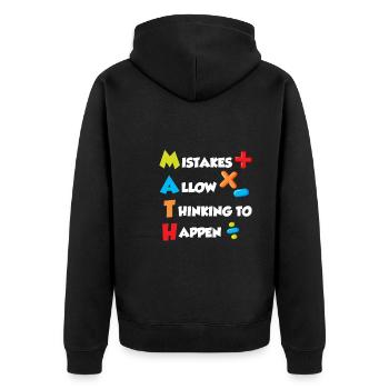 Mistakes allow Thinking to happen Mathematics - Unisex Premium Organic Zip Hoodie - black - Back - Nico (187cm)