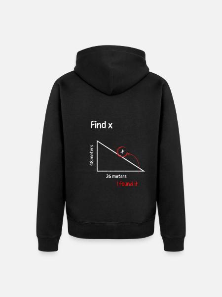 Find x Fine X Mathematik Mathelehrer - Premium økologisk unisex-hættejakke - sort
