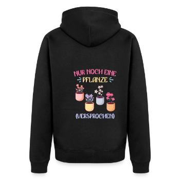 Nur noch eine Pflanze versprochen Blumen - Unisex Premium Bio Zip Hoodie - Schwarz - Hinten - Nico (187cm)