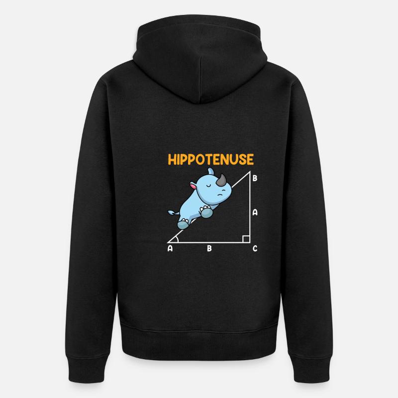 Hypoténuse Hippopotence Math - Veste à capuche bio Premium Unisexe - noir