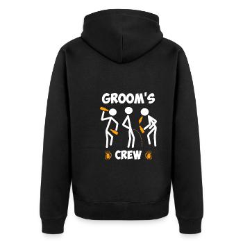Jungesellenabschied Männer Team Bräutigam Hochzeit - Unisex Premium Bio Zip Hoodie - Schwarz - Hinten - Nico (187cm)
